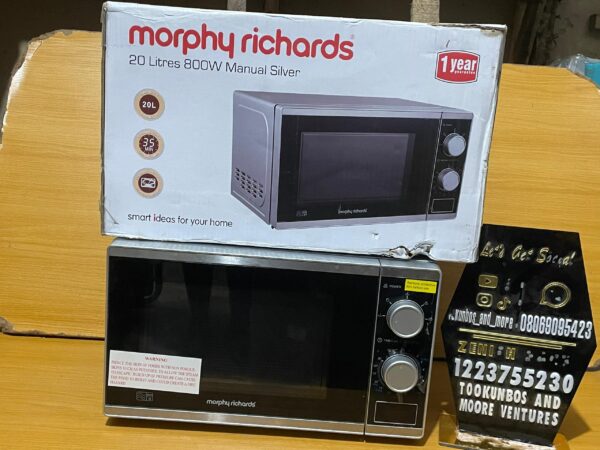 Morphy Richards 20 Litre 800W Manual Silver Microwave oven. 