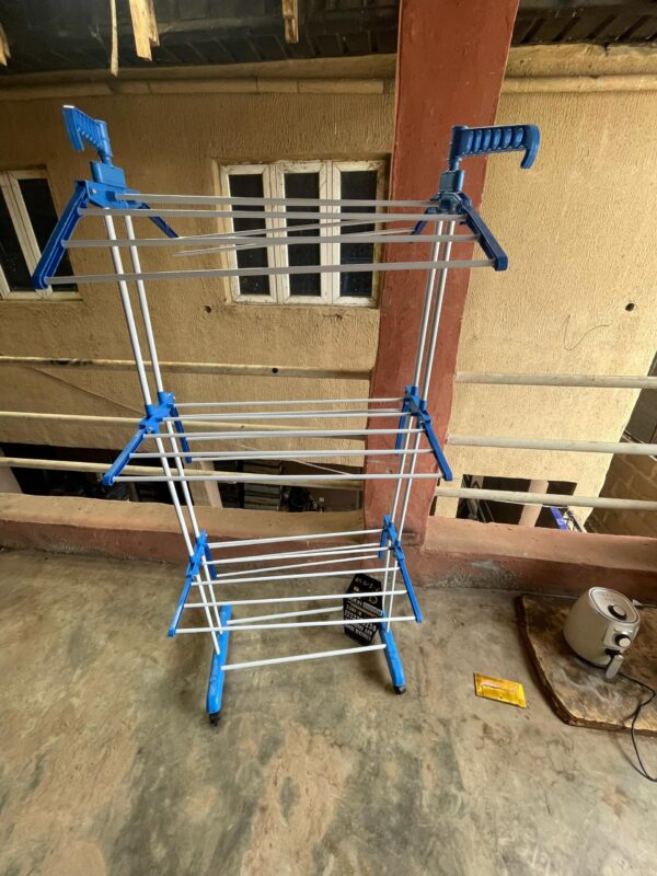 Three-layer clothes drying rack