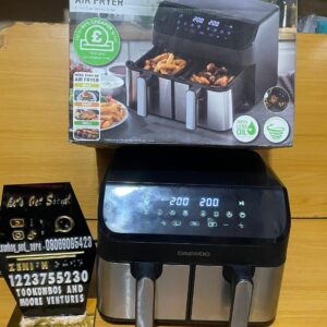 Daewoo Digital Double Drawer AirFryer Family Sized XL 4.5 Litre Draws 1400W 9L