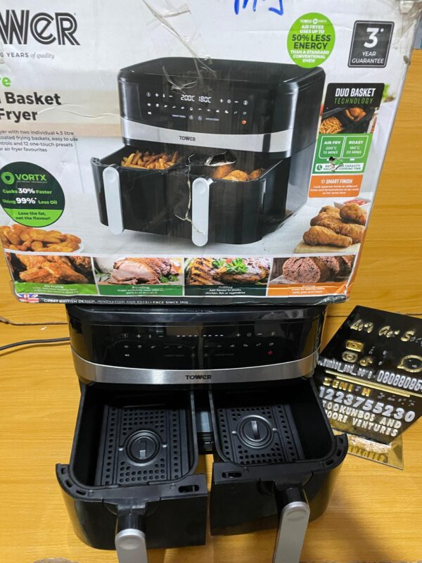 Tower Dual Basket AirFryer - Towt17088 - 2600W - 9L