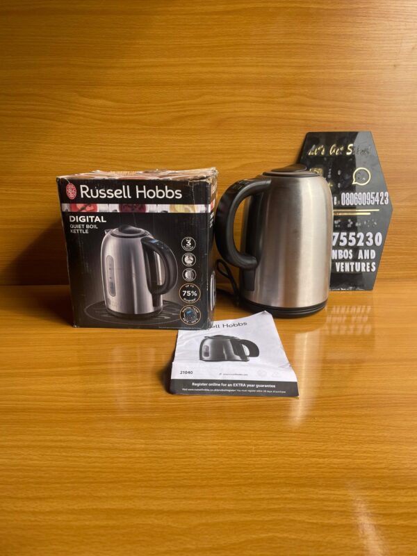 Russell Hobbs Brushed Stainless Steel Electric 1.7L Cordless Kettle (Quiet & Fast Boil 3KW, Removable washable anti-scale filter, Push button lid, Perfect pour spout)