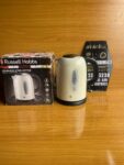 Russell Hobbs Brushed Stainless Steel Electric 1.7L Cordless Kettle (Quiet & Fast Boil 3KW, Removable washable anti-scale filter, Push button lid, Perfect pour spout)