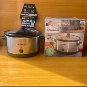 Daewoo 6.5L Slow Cooker – Large Family Size Electric Cooker with Removable Ceramic Pot & Glass Lid, 3 Heat Settings (Low, High, Keep Warm), Energy Efficient, Ideal for Stews & Curries, Black