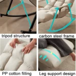 Breathable Adjustable Gear Rocking Chair Balcony Leisure Nap Lazy Sofa Light Luxury Bedroom Living Room Carefree Lazy Chair