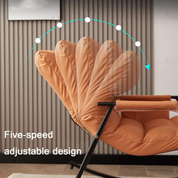 Breathable Adjustable Gear Rocking Chair Balcony Leisure Nap Lazy Sofa Light Luxury Bedroom Living Room Carefree Lazy Chair