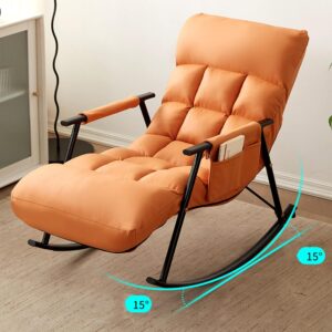 Breathable Adjustable Gear Rocking Chair Balcony Leisure Nap Lazy Sofa Light Luxury Bedroom Living Room Carefree Lazy Chair