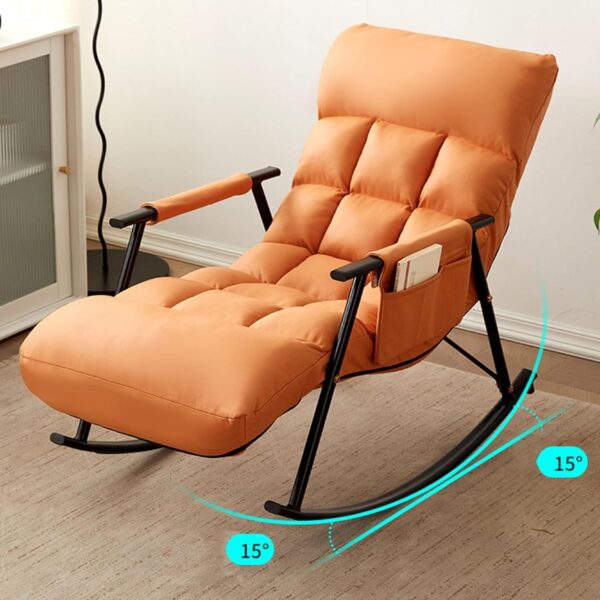 Breathable Adjustable Gear Rocking Chair Balcony Leisure Nap Lazy Sofa Light Luxury Bedroom Living Room Carefree Lazy Chair