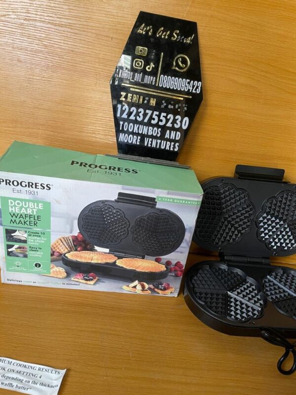 Progress Heart-shaped Double Waffle Maker - 1200W
