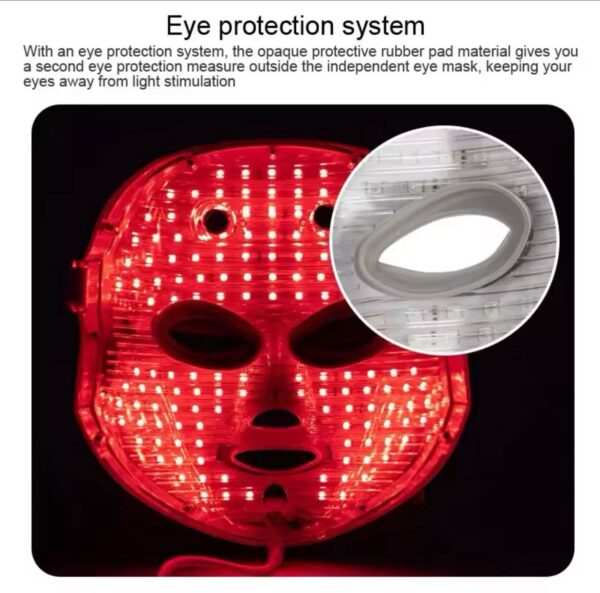 Rechargeable Facial LED Mask 7 Colors Photon Luminotherapy Beauty Mask Skin Rejuvenation Anti Acne Home Face Lifting and Whitening