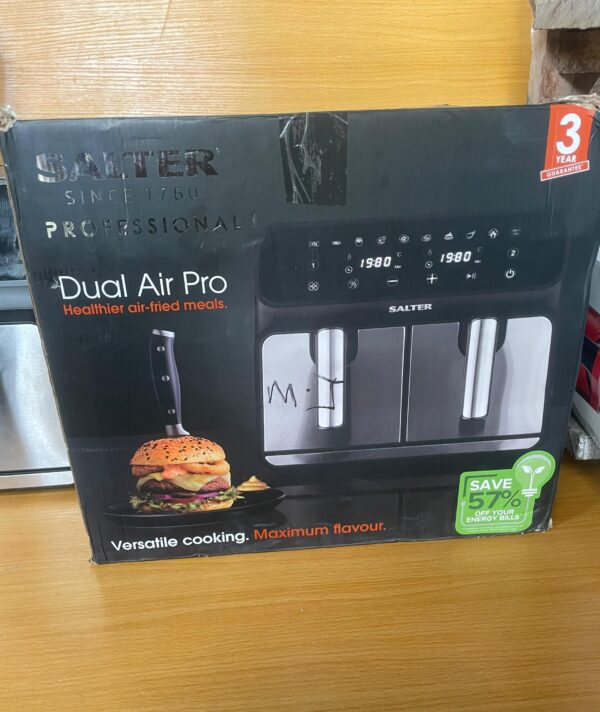 Salter 7.6L Dual Air Pro Digital Touchscreen AirFryer-1700W