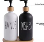 Dishwashing soap dispenser with plastic pump, reusable liquid soap shampoo shower gel bottle pressure bathroom decoration