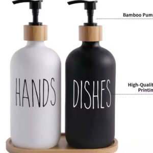 Dishwashing soap dispenser with plastic pump, reusable liquid soap shampoo shower gel bottle pressure bathroom decoration