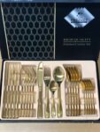 24Pcs silver Cutlery Specular Light Stainless Steel Steak Knife Fork Spoon Teaspoon Upscale Restaurant Cutlery Set With Gift Box