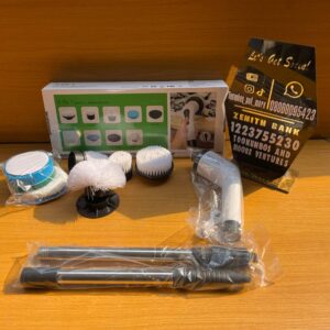 Rechargeable Electric Spin Scrubber with Extension Handle & 9 Replaceable Brush Heads