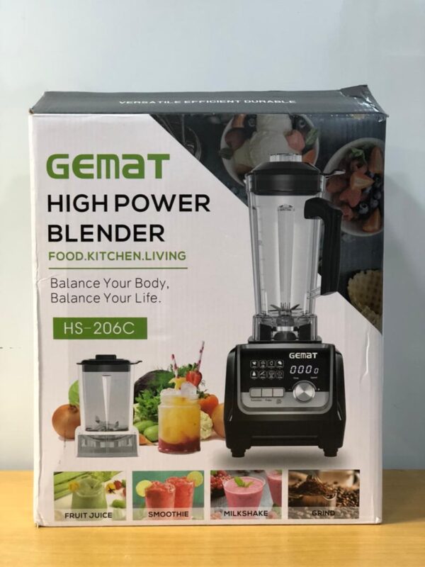 Gemat Commercial Blender-3000w

Gemat Commercial Grinder blender 3000W With Extra Mill JAR is suitable for hard foods and crush even ice block.

 it is specially made for food smoothening and has the ability to crush the seed of tomatoes to fine paste. it can be used for nuts, beans, maize, tomatoes, pepper,