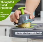 All-In-1 Veggie Stainless Steel Pro Food Chopper with Built-In Cutting Board and Container for Vegetable Salad Cheese Grater